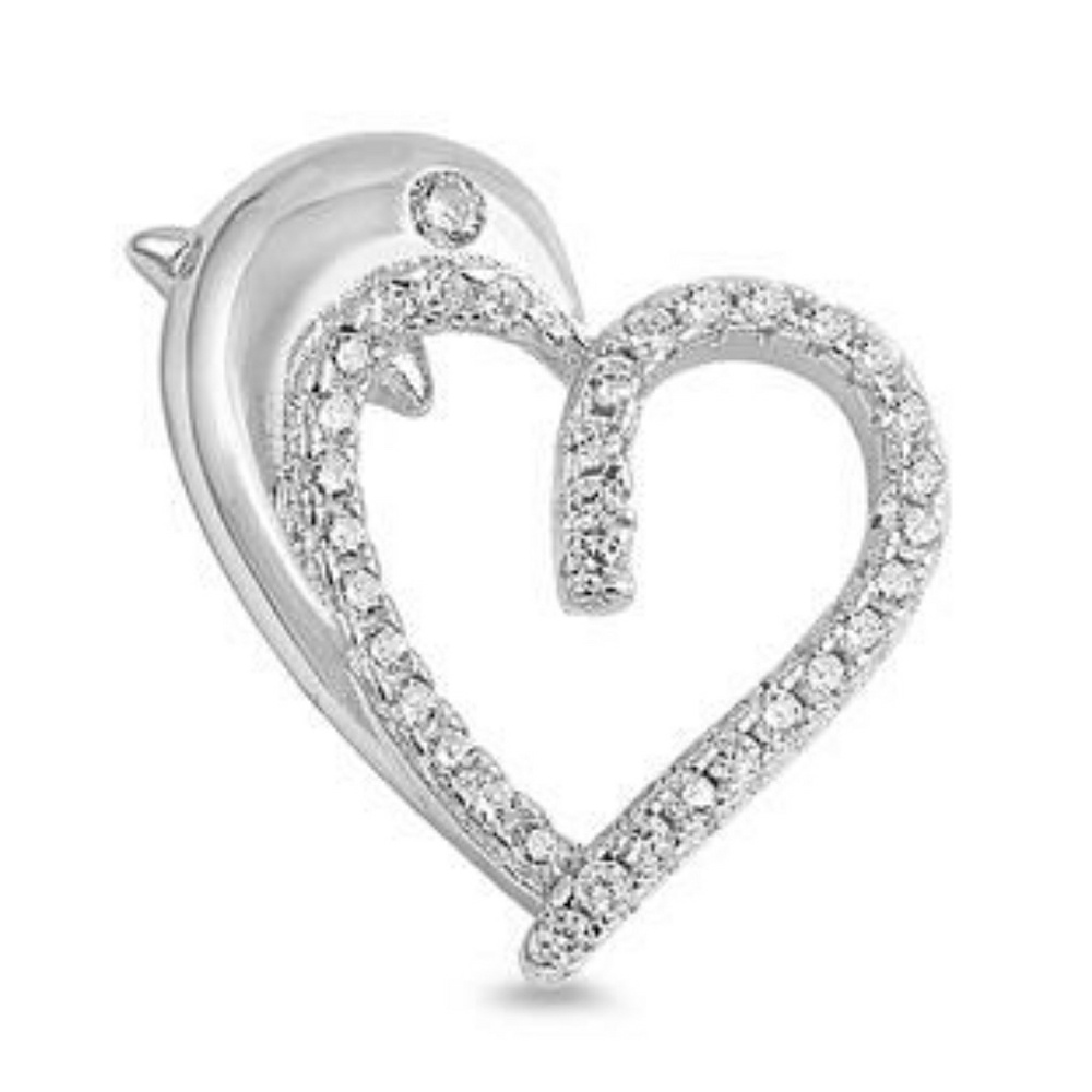 925 Sterling 
Silver Pendant W/ CZ - Heart